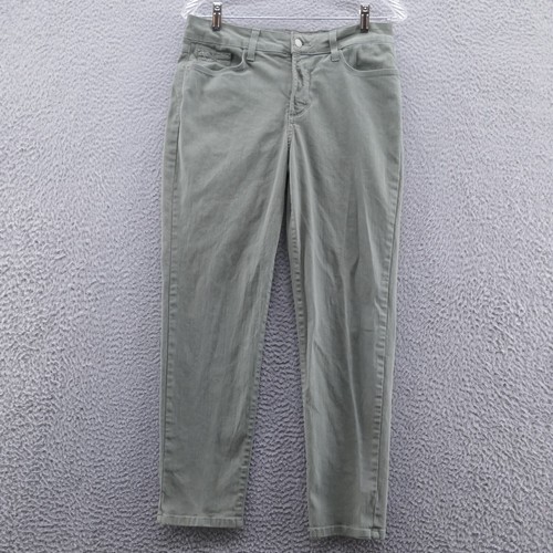 Not Your Daughters Womens Slim Ankle Jeans 8 Green Stretch Denim Mid Rise