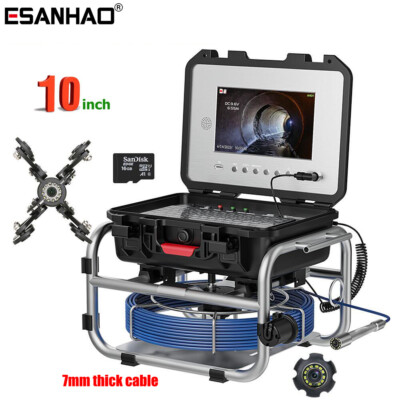 Drain Sewer Camera 512 hz Pipe Inspection Camera Self leveling 10'' Monitor 40 m