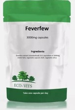 Feverfew 3000mg Capsules – Natural Migraine Relief & Herbal Wellness