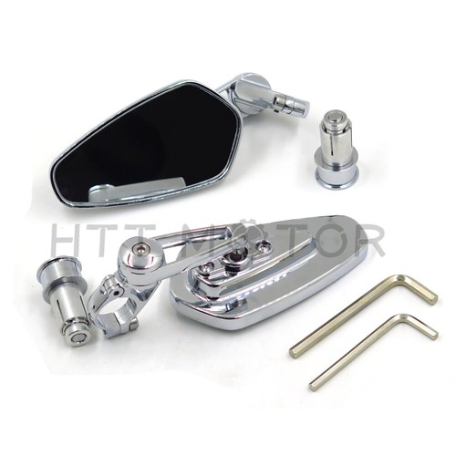 7/8" 22mm Universal Motorcycle CNC Aluminum Arrow Bar End Side Black Mirrors - Bild 3 von 8