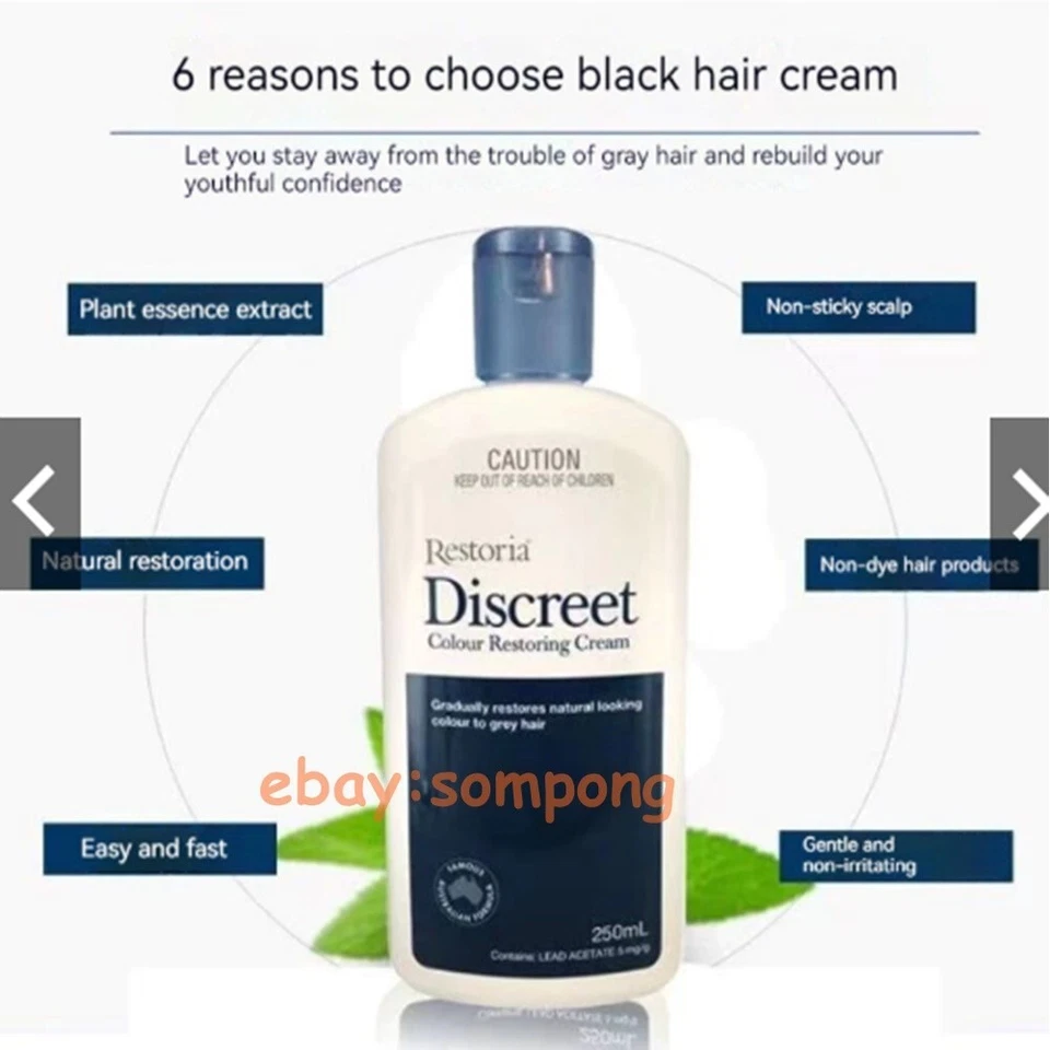 Restoria Discreet Hair Color Restoring Cream Gray hair to black 250 ml Unisex . - Image 4 of 4