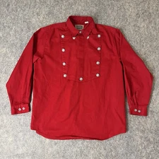 Frontier Classics Bib Shirt Men’s Large Red Western Ranch Cowboy 