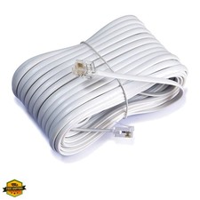50 Feet Long Telephone Extension Cord Phone Cable Line Wire - White