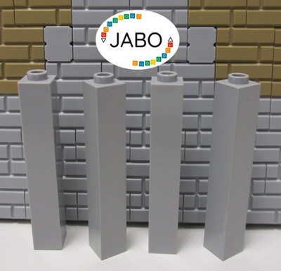 ( D10 / 11 ) LEGO 4 x 2453 Stein Säule 1x1x5 neu hellgrau