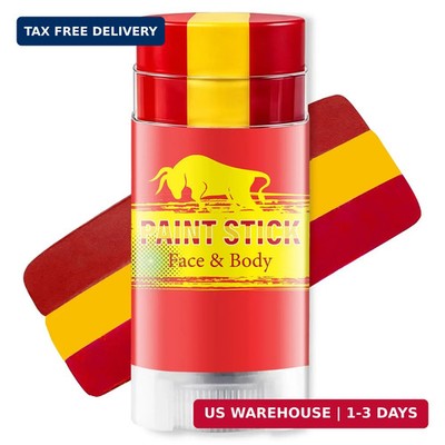 Red Yellow and Red Spain Face Paint Stick for World Cup Fans, Sweatproof & High