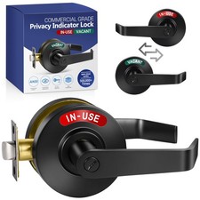 Commercial Grade Privacy Indicator Lever Lock - Matte Black Occupied Door Loc...
