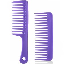 2 PCS Wide Tooth Combs Set - For Women  Men, Curly  Thick Hair, Wet  Dry Use,