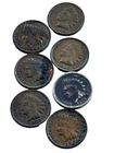 (7 PC. LOT SET) 1863-1909 Indian Head Cent Pennies KEY DATES- AVERAGE CIRCULATED
