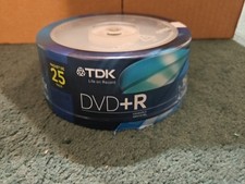 TDK DVD R47FCB25 DVD R 1-16X 4.7GB Recordable DVDs Blank Media 25 Pack Sealed