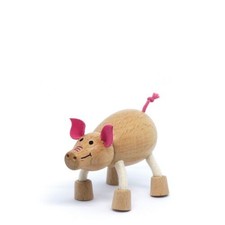 Anamalz Barnfields Pig Wooden Animal Toy 17882
