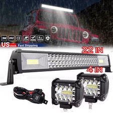 22in Led Light Bar Spot Flood Combo4 Pods Offroad For Jeep Truck Suvwiring Us