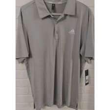 Adidas Men's Polo Shirt 3 Stripe Size Medium Regular Fit Performance Golf 65
