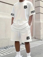 Men s Summer 2-Piece Set T-Shirt Shorts Casual Streetwear Tracksuit Outfit