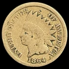 1864 Indian Head Cent - Antique United States of America 1c Penny Coin