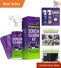 Screen Cleaner Spray and Microfiber Cloth 16oz for TVs, Laptops, Phones, iPads