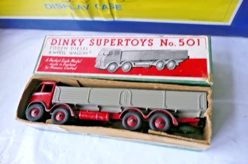 VINTAGE DINKY 501 FODEN 8 WHEELED WAGON WITH ORIGINAL BOX 1st VERSION 1947-52.