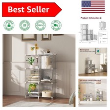 Elegant 6 Cube Storage Organizer, Stackable Clear Bookcase for Home or Office