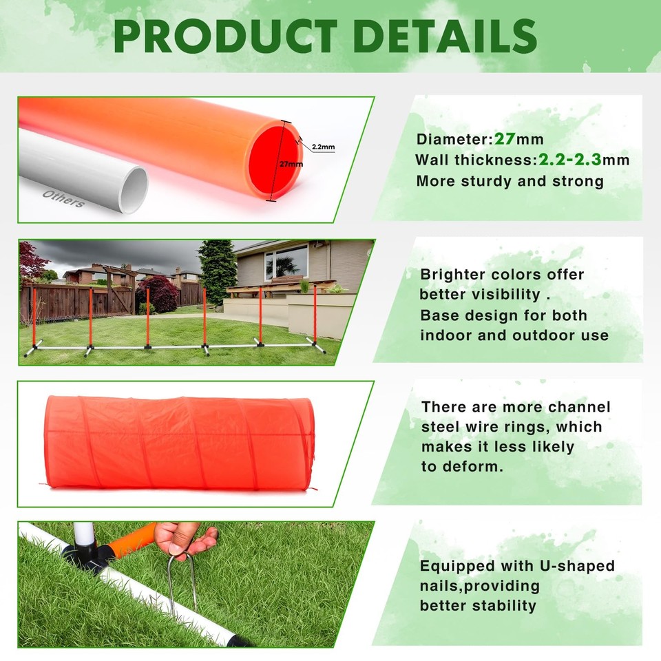 Dog Agility Course Backyard Set, Dog Agility Equipment, Pet obstacle ...