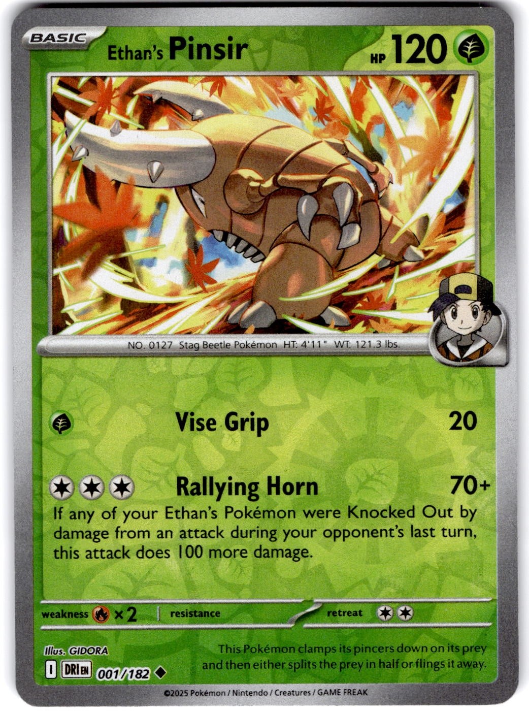 Pokemon Ethan's Pinsir Destined Rivals 1/182 Reverse Holo Near Mint English