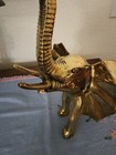 VINTAGE BRASS ELEPHANT TRUNK UP MCM 13" TALL HEAVY APPR 4.8 LBS FIGURE FIGURINE — photo 6