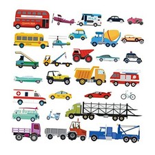 Cars Wall Stickers Transports Kids Room Wall Decor Peel and Stick Wall A