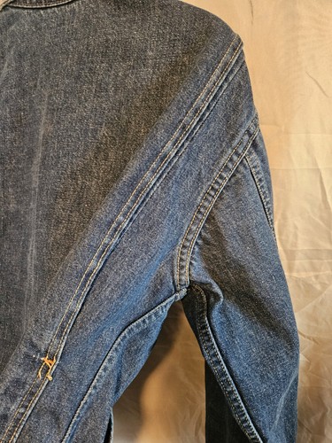 Vintage Big Smith Button Trucker Jean Denim Jacket Size Large L (40) Distressed - Picture 3 of 11