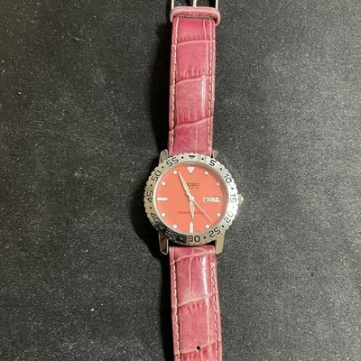 Seiko Automatic Diver Vintage 1980s 38mm Red Dial Day/Date 150m Steel