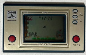 Nintendo Game & Watch Silver Fire RC-04 Wide Screen 1980 Tested