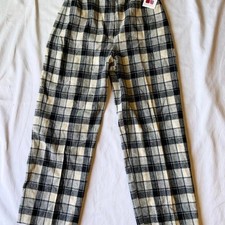 Vintage 1970s Black and white plaid wool pants size 12
