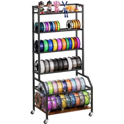 3D Printer Filament Storage Rack Wheels 4-Tier Filament Spool Holder Organizer