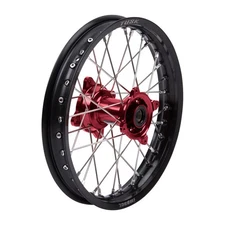 Tusk Impact Complete Wheel - Rear 16 x 1.85 Black Rim/Silver Spoke/Red Hub