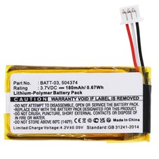 180mAh 504374 Battery for Sennheiser DW Office, OfficeRunner, SD Office Headsets