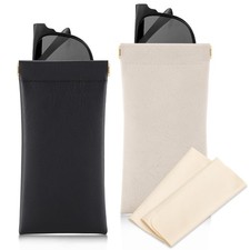 Sunglass Case, 2 Pcs Soft Eyeglass Cases for Glasses Pouch