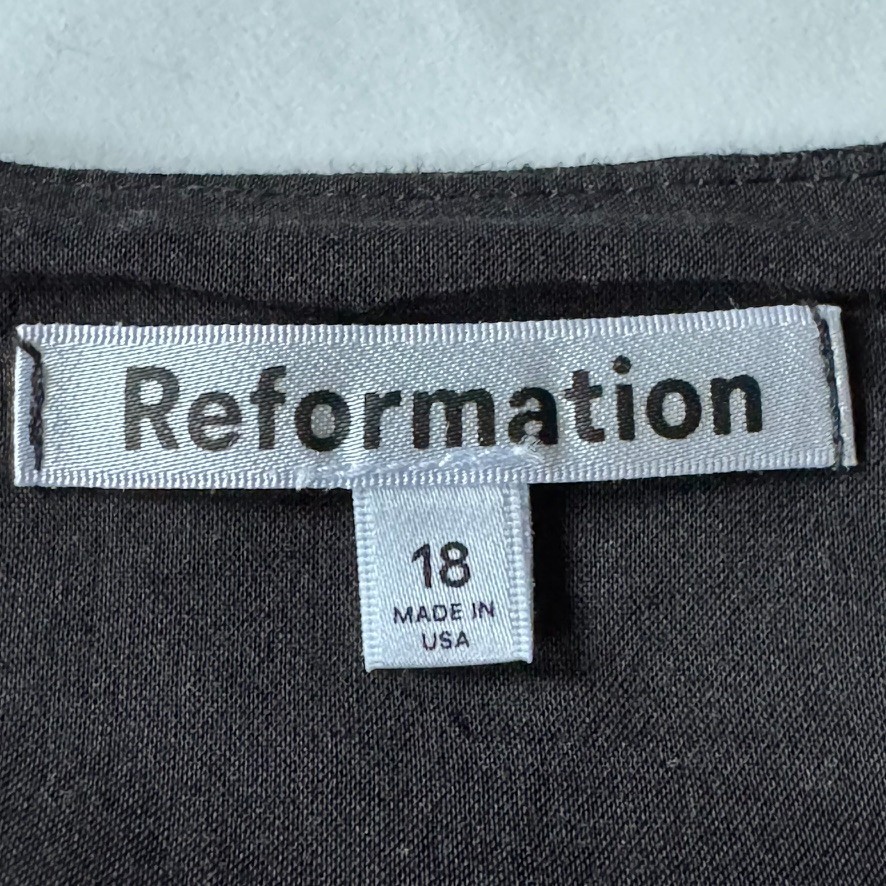 Reformation Womens 18 Linen Top Es Vest Sleeveless Gold Button Buckle Back