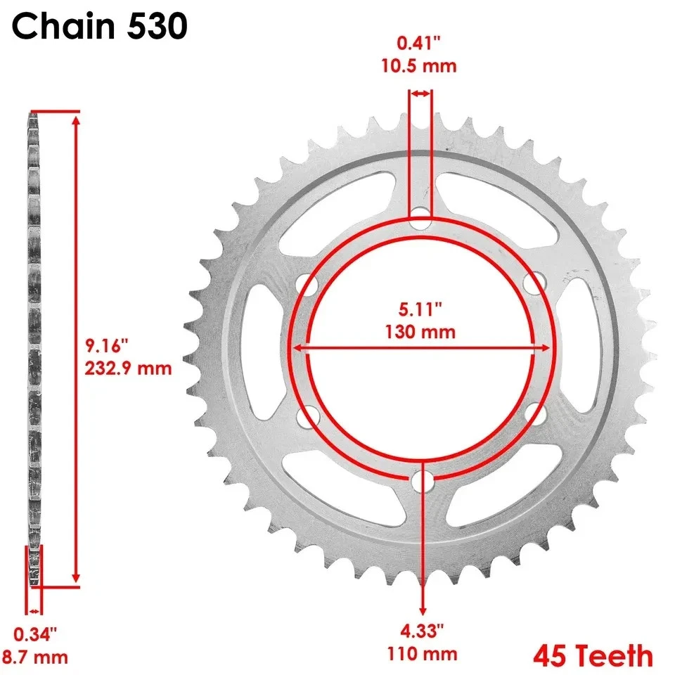 Kit de cadena de transmisión y piñones para Yamaha R1 YZF-R1 2004 2005 2006 2007 2008 Foto 4 de 4