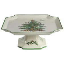 Spode Christmas Tree 10" Diameter Square Pedestal Cake Stand 10122251