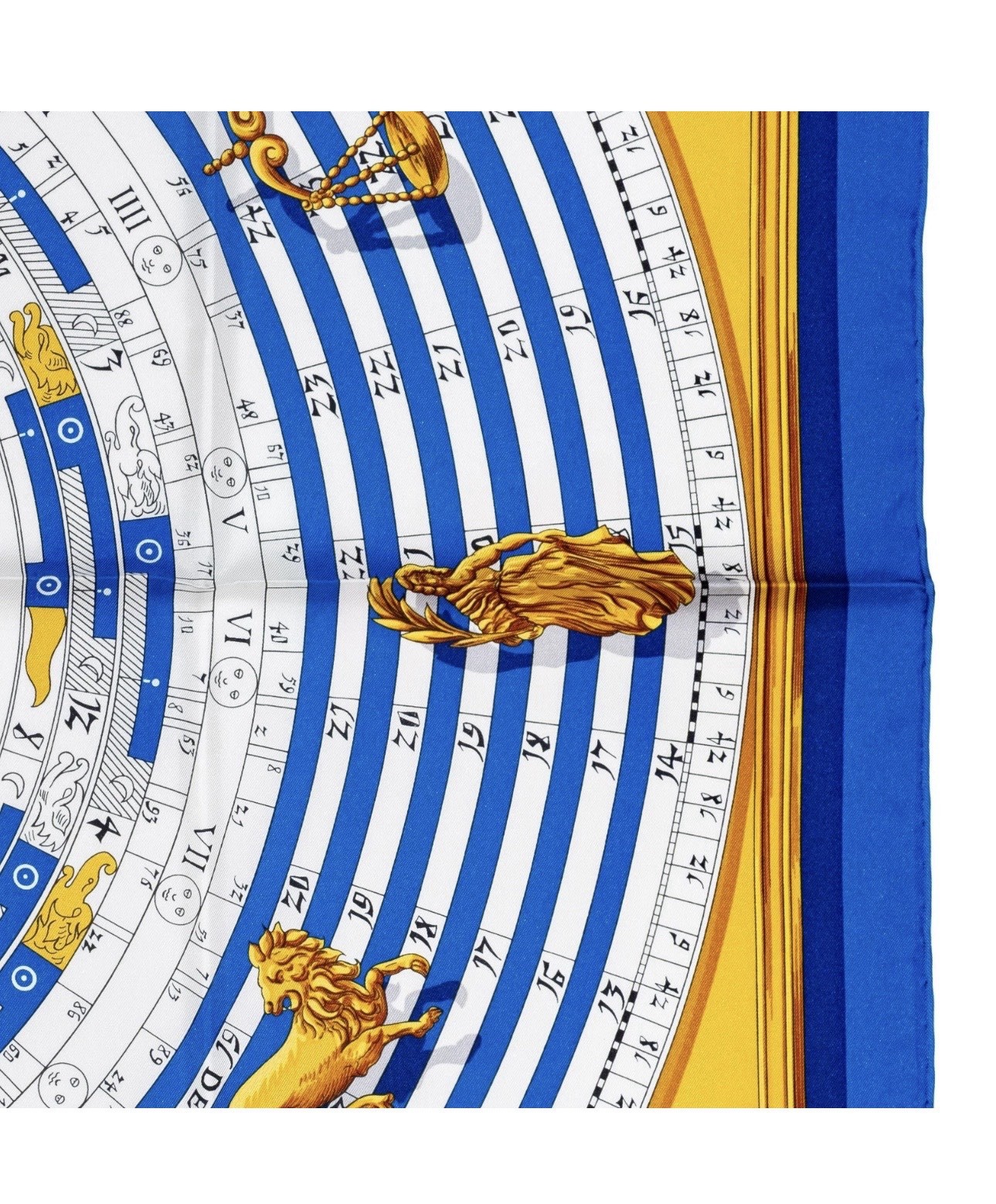 Auth. Hermes Silk Scarf Astrologie Forever - Bleu Cobalt Vieil Or Blanc  New thumbnail 5