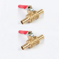 2pack 5/16 Hose Barb X Barb Mini Brass Ball Valve180 Degree Operation Handle Fo
