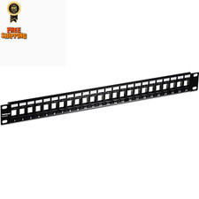 TRENDnet 24-Port Blank Keystone 1U Patch Panel, 19" Metal 24-Port, Black