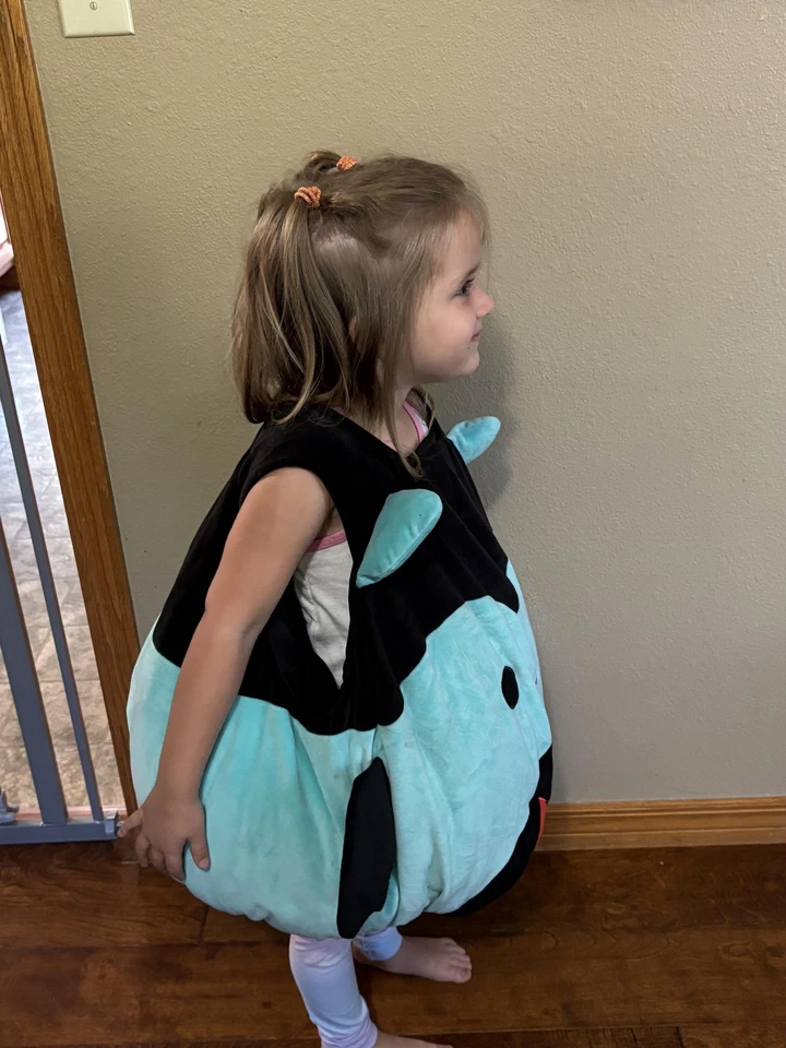 Disfraz de malvaviscos juvenil talla única negro verde azulado vampiro Drácula túnica de felpa Foto 3 de 4