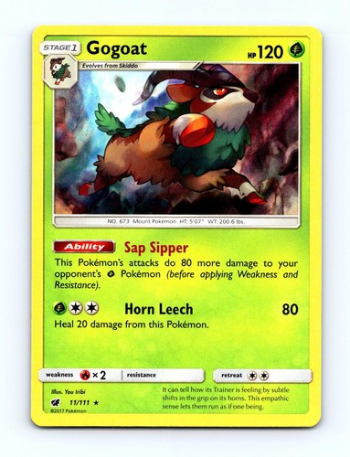 Gogoat 11/111 Holo Rare Crimson Invasion Pokemon Near Mint