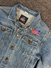 Vintage 90's Planet Hollywood Embroidered Jean Denim Jacket Kids Size Medium/8
