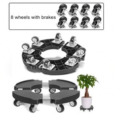 Image of Adjustable Plastic Plant Pot Caddy Heavy Duty With Wheels Mover Trolley Stand