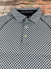 Chick-fil-A OOBE Hydrochill Mens Blue Geometric Logo Polo Shirt M Uniform