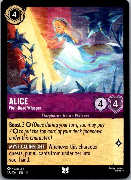 Alice - Well-Read Whisper 36/204 Uncommon Winterspell Lorcana Lightly Played