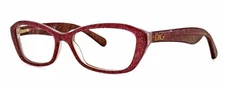 DOLCE & GABBANA DG3168 2739 53mm Red Glitter Gold Eyeglasses Frames Only