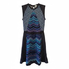 M Missoni Multicolor Paneled Knit Sleeveless Mini Dress Size 48 US XXL EUC