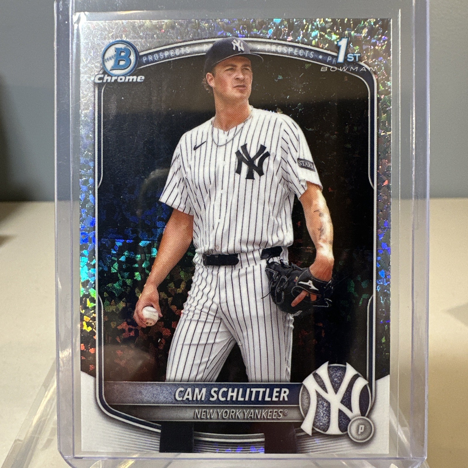 2025 Bowman Chrome 1st Cam Schlittler Mini Diamonds Refractor NY Yankees BCP166