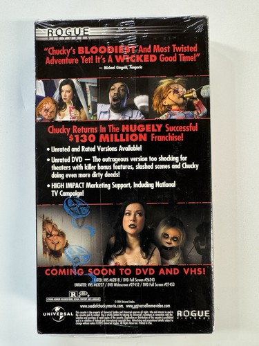 VHS — SEED OF CHUCKY / Factory Sealed Unrated Full Length Screening Copy - Picture 6 of 6