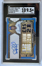 2022 Topps Triple Threads Auto, Salvador Perez, Sapphire #1/3, SGC 9.5 / 10 Auto